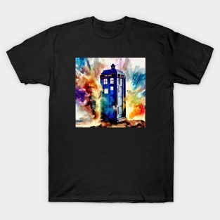 Watercolor Tardis T-Shirt